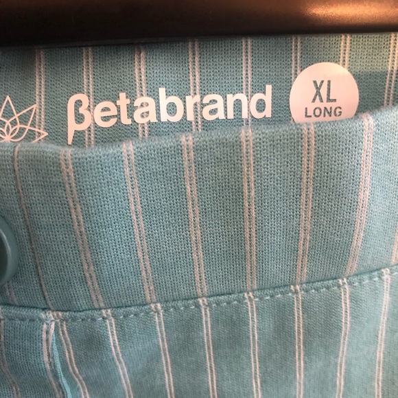 BETABRAND Blue & White Striped Yoga Pull On Trouser Pants Sz XL Long - Picture 6 of 6